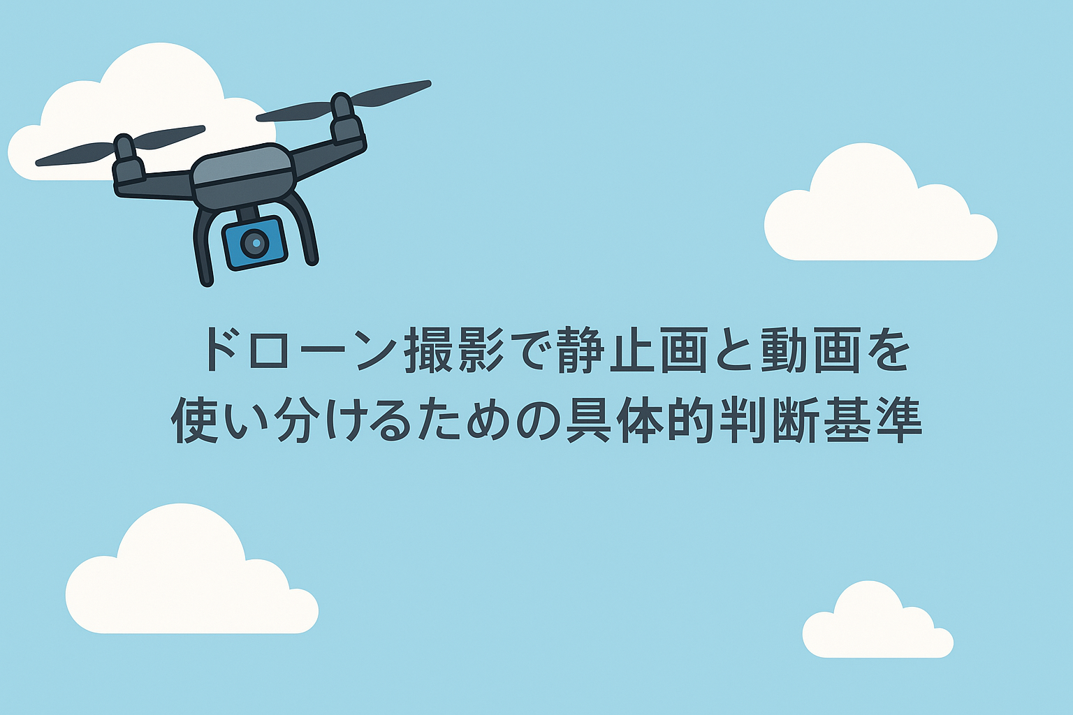ドローン撮影｜静止画と動画の使い分け方と判断基準