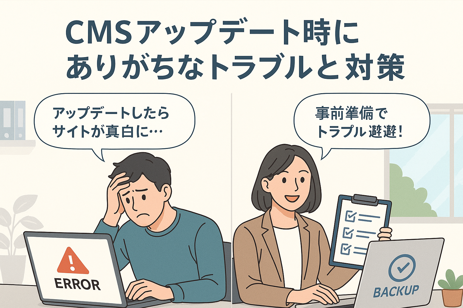 CMSアップデート時に備えるトラブル防止策とは？