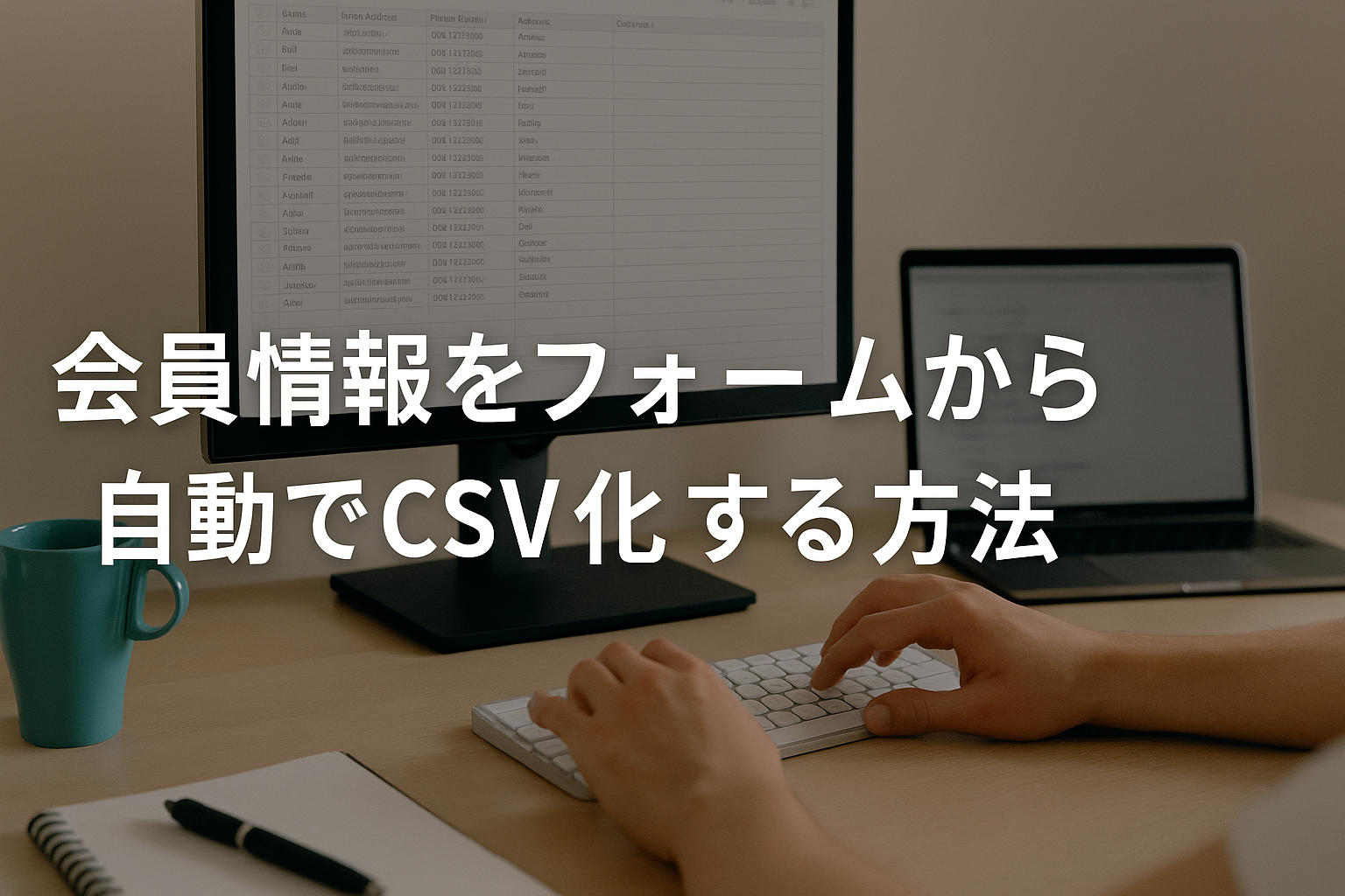 会員情報をフォームから自動でCSV化する方法