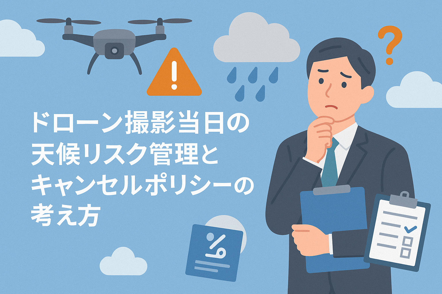 ドローン撮影当日の天候リスクと適切なキャンセル対応の考え方