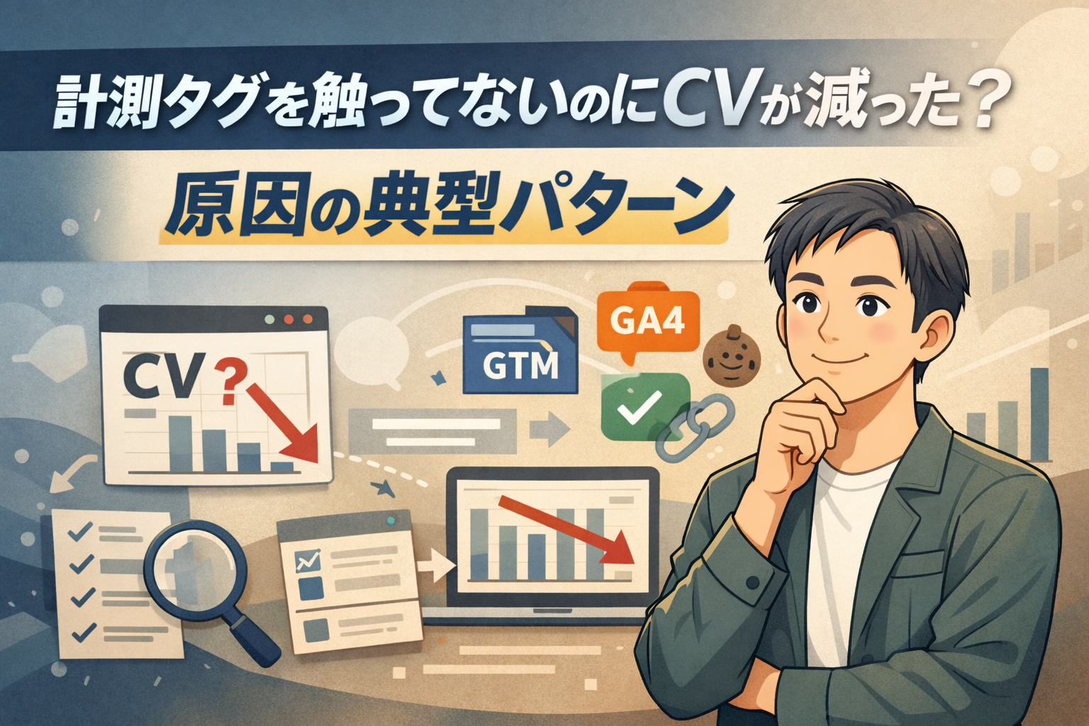 Web広告で計測タグ未変更なのにCV減少？原因5パターン