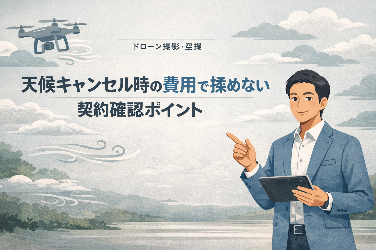 天候キャンセル費用で揉めない契約確認ポイント【ドローン撮影】