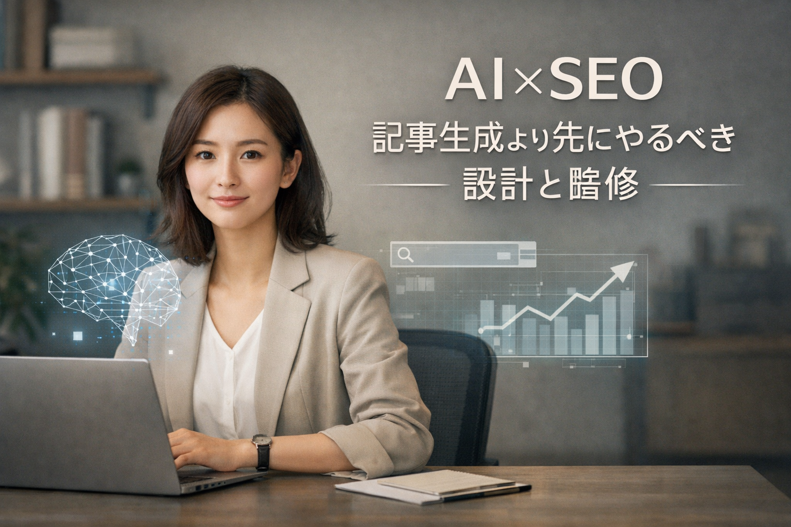 AI×SEOでPVを伸ばす：生成前の設計と監修