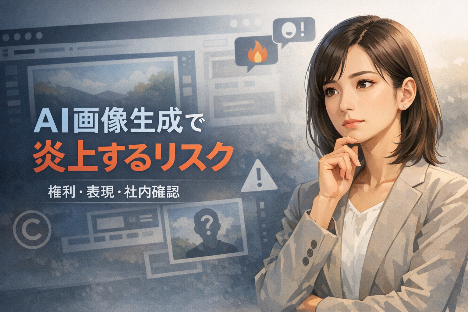 AI画像生成で炎上するリスクと対策：権利・表現・社内確認