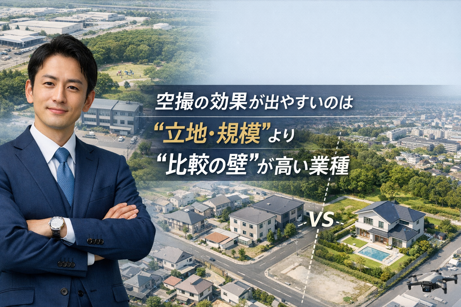 ドローン撮影・空撮が効くのは立地より比較の壁