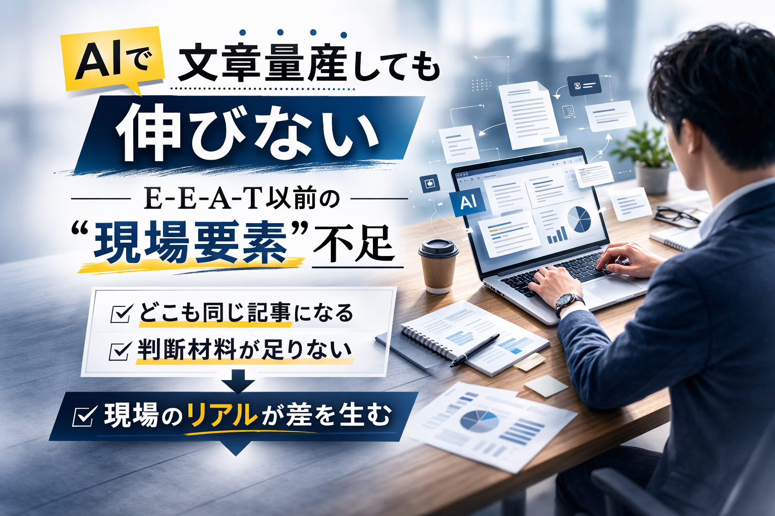 AIで文章量産しても伸びない理由は現場要素不足