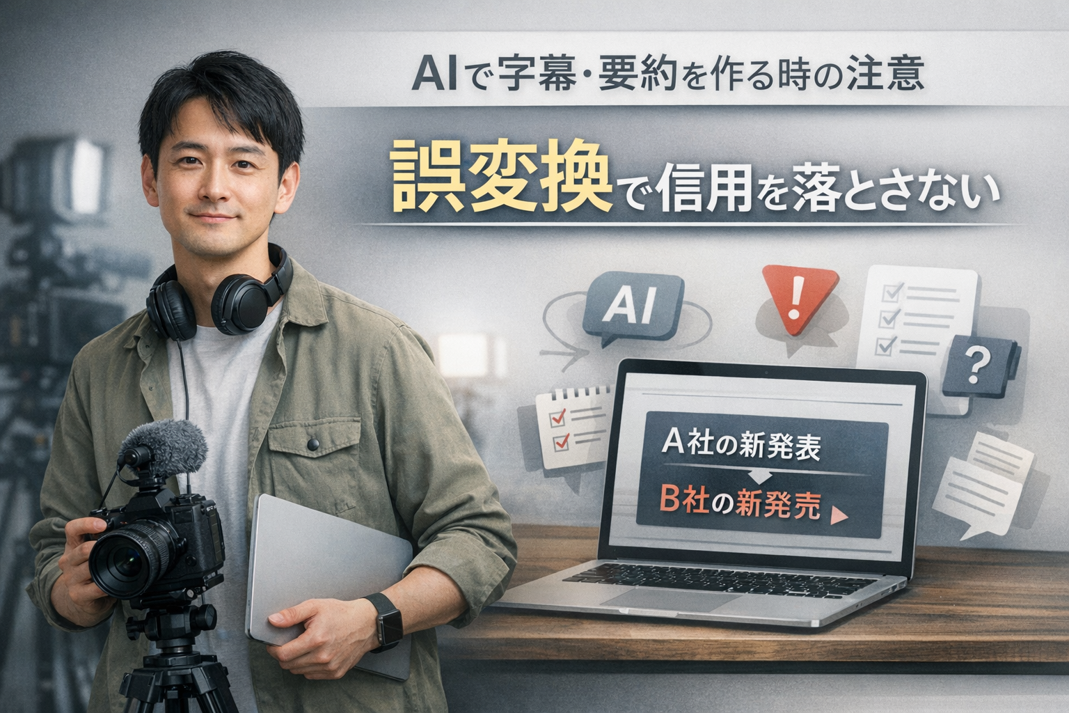 動画撮影 AIで字幕の注意点：誤変換で信用を落とさない方法