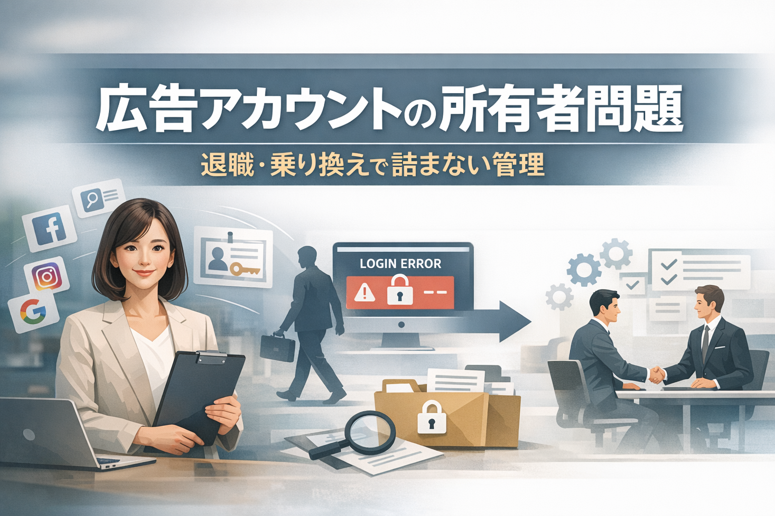 Web広告の広告アカウント所有者問題を防ぐ退職・乗り換え管理