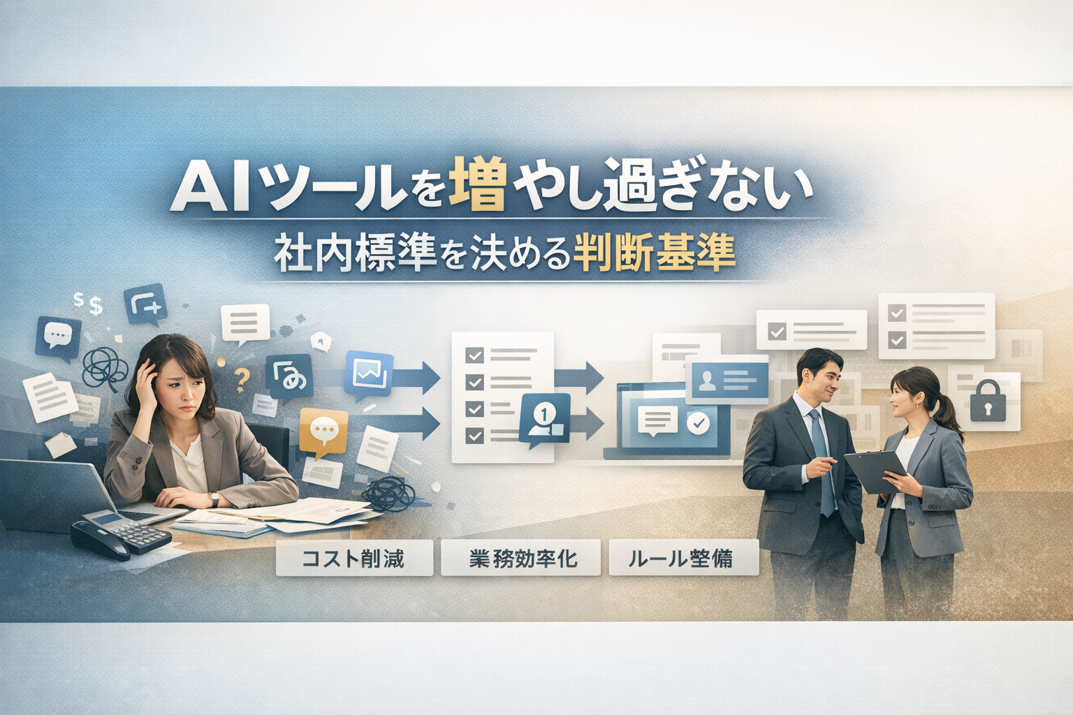 AIツールを増やし過ぎない：社内標準の判断基準と運用ルール