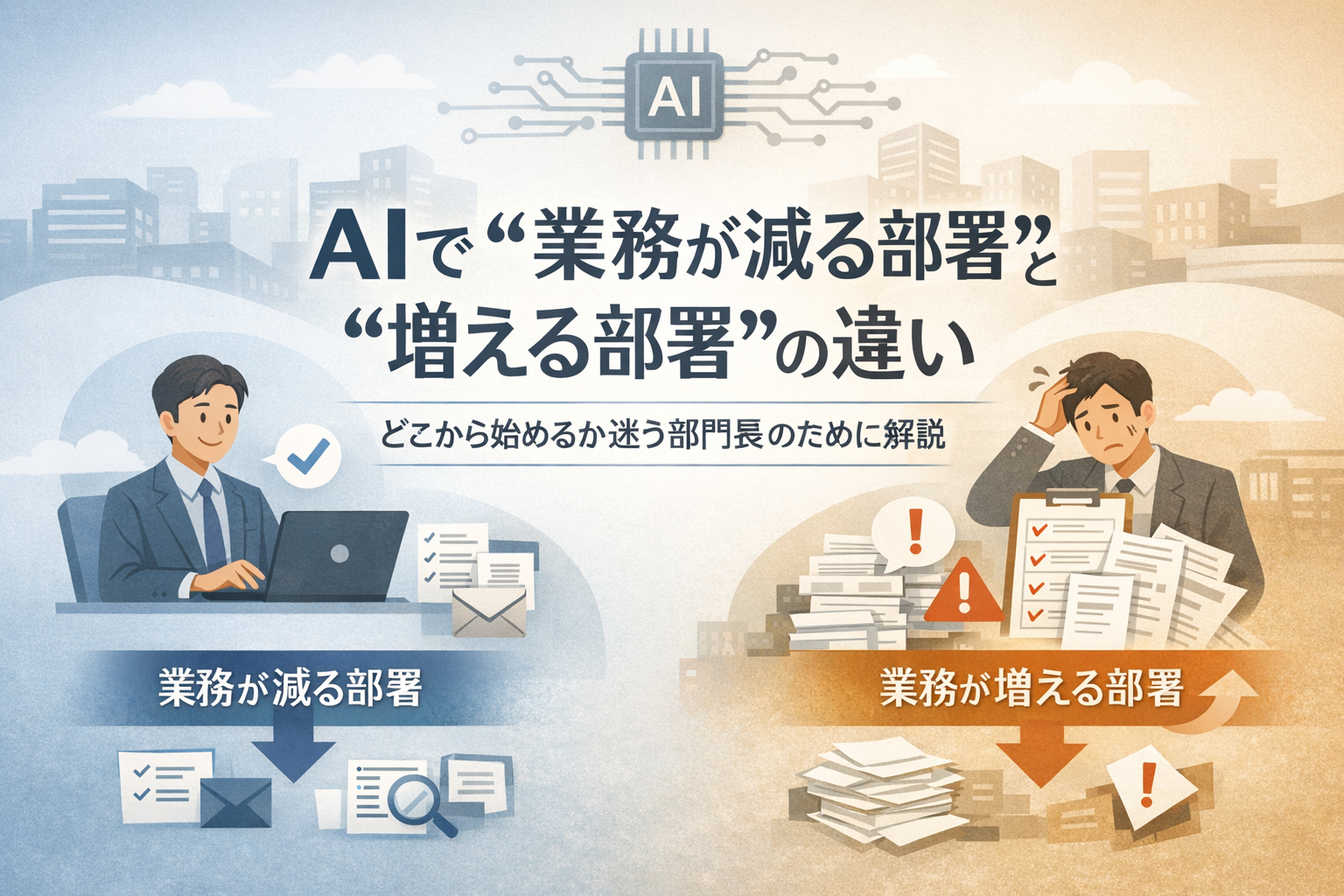 AI活用で業務が減る部署・増える部署の違いと判断基準
