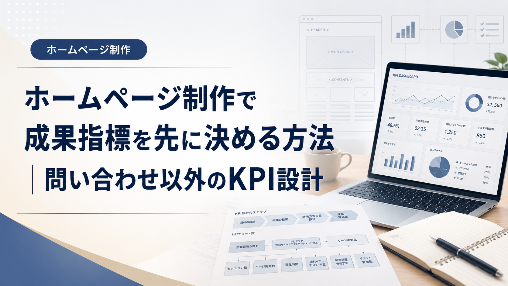 ホームページ制作で成果指標を先に決める方法｜問い合わせ以外のKPI設計
