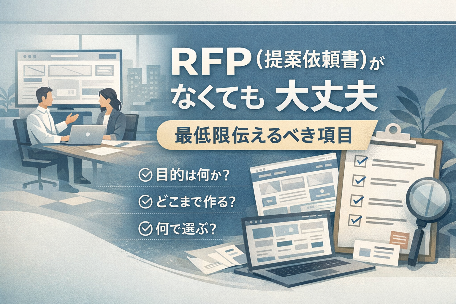 ホームページ制作RFPがなくても大丈夫：初発注の最低限項目