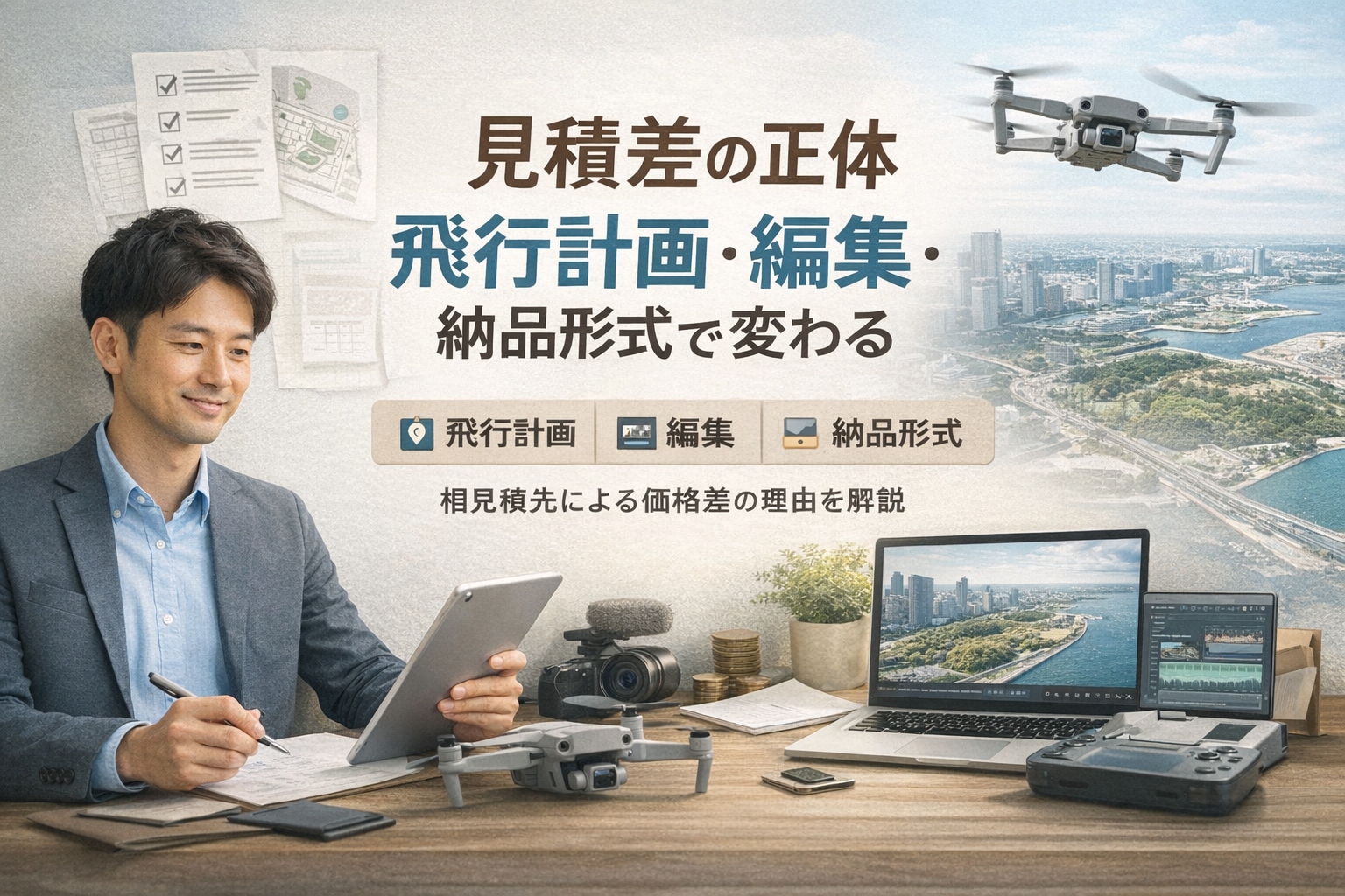 ドローン撮影の見積差の正体：飛行計画・編集・納品形式で変わる
